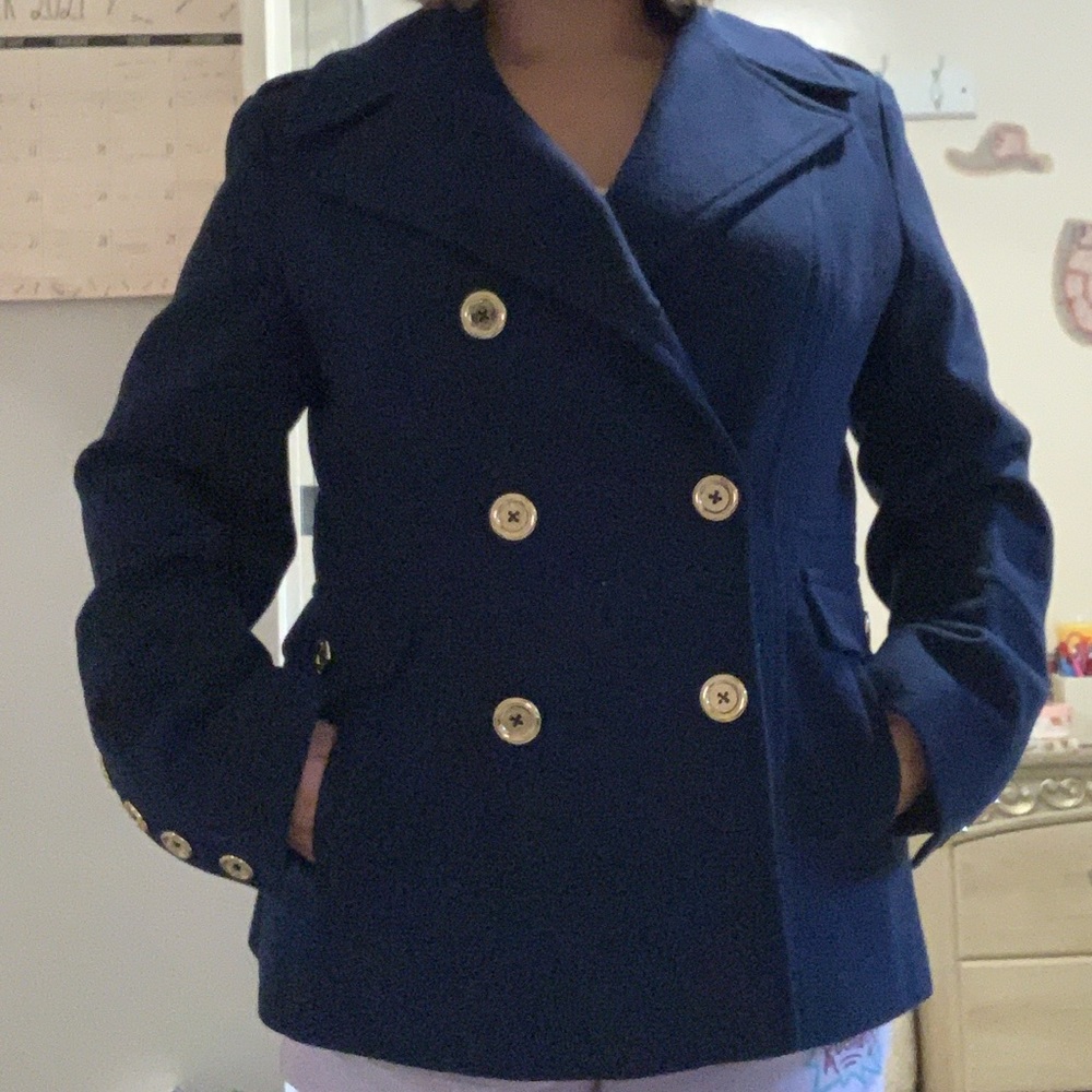 Navy petite Pea Coat - Michael Kors